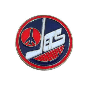 Winnipeg Jets Hockey Team Round Lapel Hat Pin Badge